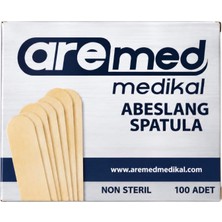Medikal Abeslang Spatula 100 Adet – Pürüzsüz Ahşap Dil Basacağı (Muayene & Ağda Spatulası)