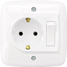 De-Pa 81301 Anahtarlı Mobilya Topraklı Priz Beyaz 16A 220-250V