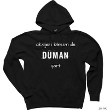 Z zepplin Duman Şart Siyah Kapşonlu Sweatshirt Hoodie