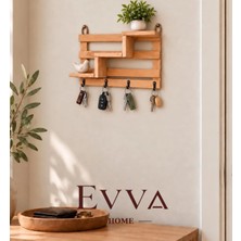 Evva Home Kancalı Z Raf – Ahşap Anahtarlık ve Dekoratif Raf