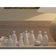 DIRITECH3D Minimalist Doğuş Sahnesi Dekoratif Figür Seti - Yılbaşı Noel Masaüstü Süsü