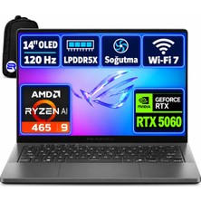 Asus Rog Zephyrus G14 GA403GM-SY186EP2 Ryzen Aı9 465 RTX5060 16GBRAM 1tbssd 14'' 3k OLED 120Hz WIN11 Pro + Elektropasaj Çanta