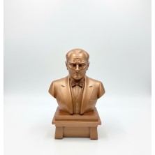 Diritech 3D DIRITECH3D Bronz Renk Dekoratif Büst Figürü ve Stand ATATÜRK