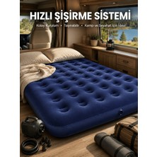 Str Store Çift Kişilik Şişme Yatak Dayanıklı Vinil Kamp ve Misafir Kullanımına Uygun