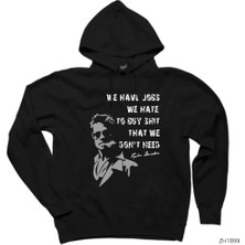 Z zepplin Fight Club We Have Jobs Siyah Kapşonlu Sweatshirt Hoodie