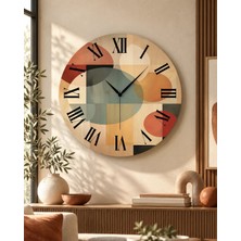 AA Shop Renkli Baskı Desenli Sayılı Hediyelik Ahşap Sessiz Tablo Duvar Saati
