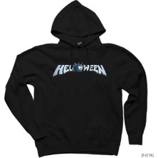 Z zepplin Helloween Logo Crazy Pumpkin Siyah Kapşonlu Sweatshirt Hoodie