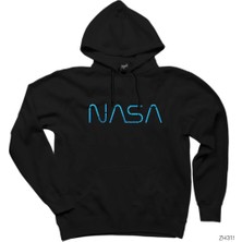 Z zepplin Nasa Lite Siyah Kapşonlu Sweatshirt Hoodie