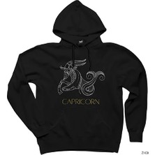 Z zepplin Oğlak Burç Retro Siyah Kapşonlu Sweatshirt Hoodie
