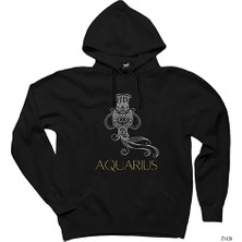 Z zepplin Kova Burç Retro Siyah Kapşonlu Sweatshirt Hoodie