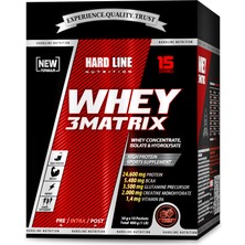 Hardline Nutrition Whey 3 Matrix Hard Line Çilek Aromalı Protein Tozu 450 Gr - 30gr*15 Paket Yüksek Protein İçeriği