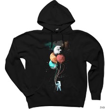 Z zepplin The Spaceman Trip Siyah Kapşonlu Sweatshirt Hoodie