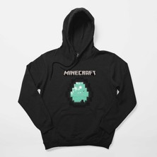 Z zepplin Minecraft Diamond Cave Siyah Kapşonlu Sweatshirt Hoodie