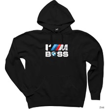 Z zepplin Bmw Im Boss Siyah Kapşonlu Sweatshirt Hoodie