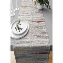 Str Store Pelangi Kırçıl Desenli Leke Tutmaz Kumaş Salon Mutfak Masa Değişik Ranır Modelleri Runner, Gri-Sarı-Bordo 40 x 140