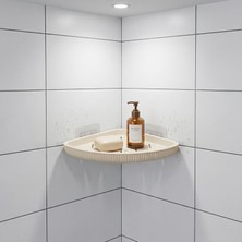 Str Store Yapıştırmalı Banyo Köşeliği, Banyo Rafı, Bej, Drenaj Delikli, Delme Gerektirmez