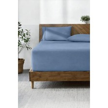 Str Store Lastikli & Hipoalerjenik ÇARŞAF%100 Pamuk Penye Kumaş Mavi 120X200, Luxcarsaf