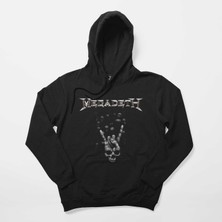 Z zepplin Megadeth Rock Sign Siyah Kapşonlu Sweatshirt Hoodie