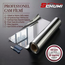 Schumi Aynalı Cam Filmi Çizilmez %85 Isı Yalıtımlı Çizilmez 50 cm x 6 Metre