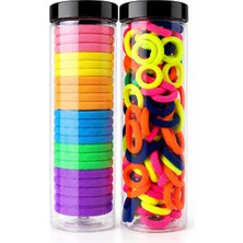 Str Store 100 Adet Neon Renkli Saç Tokası + 20 Adet Büyük Boy Lastik Toka Seti – Esnek, Dayanıklı, Iz Yapmaz, Çocuk ve Yetişkin Kullanımına Uygun, Günlük, Spor, Kalın ve Ince Saçlar Için