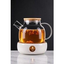 ALOHA EQ QUALITY Isıya Dayanıklı Süzgeçli Borosilikat Cam Demlik ve Sürahi - 1000 ml