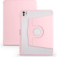 Str Store Apple ile Uyumlu iPad Pro 11 2024 Kılıf Termik Kalem Bölmeli Dönebilen Standlı Kılıf Pembe