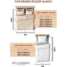 Str Store Lastikli & Hipoalerjenik Çarşaf |%100 Pamuk Penye Kumaş | Çift Kişilik 180X200 cm - Ekru, Luxcarsaf