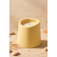 Kafna Beyaz Sabun Kokulu | Dekoratif Beton Mum - %100 Soya Wax | Sarı
