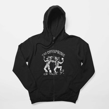 Z zepplin The Offspring Buddies Siyah Fermuarlı Kapşonlu Sweatshirt
