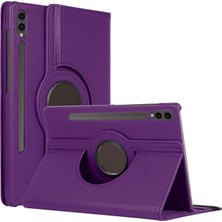 Str Store Samsung Galaxy Tab S9 Plus X810 Için Kılıf 360 Rotating Stand Deri Mor [galaxy Tab S9 Plus X810 ile Uyumlu Kılıf - Mor]