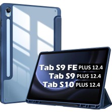 Str Store Samsung Galaxy Tab S9 Fe PLUS/S10 Plus/s9 Plus ile Uyumlu Kılıf Grafiti Şeffaf Kalem Bölmeli X610-16-810-18 X820 Lacivert
