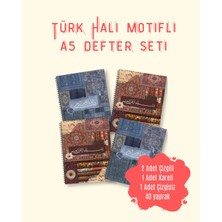 Eylül Medya Türk Halı Motifli ve Besmele Detaylı A5 Spiralli Defter Seti - Etnik Seri