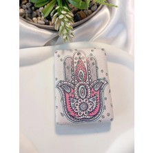 8x2 cm Fatma'nın Eli Desenli Taşlı Dikdörtgen Cep Aynası