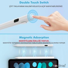 Str Store iPad Kalem – Apple Pencil Alternatifi iPad Pencil | Usb-C Şarj, Palm Rejection, 8 Saat Pil | iPad 6-10, Air, Pro, Mini Uyumlu,dijital Göstergeli