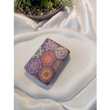 8x2 cm Altıgen Mandala Desenli Taşlı Dikdörtgen Cep Aynası