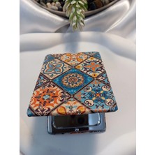 Çini Motifli Işıltılı Dikdörtgen Cep Aynası (7x1 Cm)