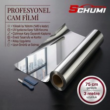 Schumi Aynalı Cam Filmi %85 Isı Yalıtımlı 75 cm x 3 Metre Çizilmez Renkli Film