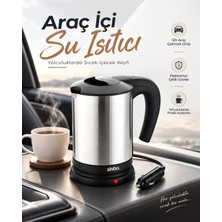 Str Store Otomobil Için 12V Çakmak Soketli Paslanmaz Çelik Taşınabilir Su Isıtıcı Seyahat Kettle