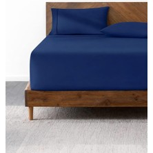 Str Store Lastikli & Hipoalerjenik Çarşaf |%100 Pamuk Penye Kumaş | Çift Kişilik 160X200 cm - Lacivert, Luxcarsaf