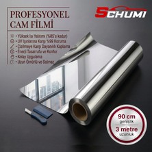 Schumi Aynalı Cam Filmi Çizilmez %85 Isı Yalıtımlı Çizilmez 90 cm x 3 Metre