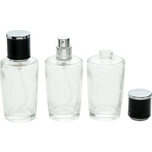 Parfüm Şişesi 50 ml 3 Adet Konik Silindir Şişe Kolay Kapama(APARAT İLE KAPATILIR)