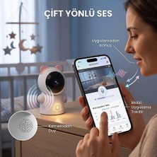 Str Store NTL-BC-05P Akıllı Pembe Bebek Kamerası, Hassas Termometre ve Ninni Çalar