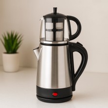 Str Store Elektrikli Cam Demlikli Çay Seti 1.7l+0.7l 1600W