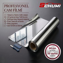 Schumi Aynalı Cam Filmi Çizilmez %85 Isı Yalıtımlı Çizilmez 90 cm x 10 Metre