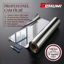 Schumi Aynalı Cam Filmi %85 Isı Yalıtımlı 100 cm x 1 Metre Çizilmez Cam Filmi