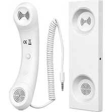 EstoreBox PM-39122 -Nostaljik 3.5mm Girişli Beyaz Telefon Ahizesi