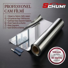 Schumi Aynalı Cam Filmi %85 Isı Yalıtımlı 100 cm x 10 Metre Çizilmez UV Koruma Özellikli