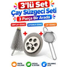 Cina Max 3'lü Set Çay Süzgeci Kirpi Çay Süzgeci Çaydanlık Süzgeci Paslanmaz Çelik