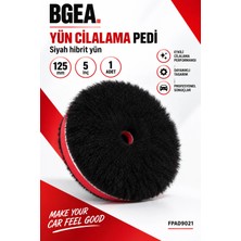 Bgea Siyah Hibrit Yün Cilalama Pedi 125 mm 5 Inç Cırtlı Polisaj Keçesi