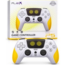Cosmostech Play x CS-076 Kablosuz Oyun Kolu – Ps5 Pc Nintendo Switch Mobil Steam Uyumlu Wireless Gamepad Beyaz-Sarı
